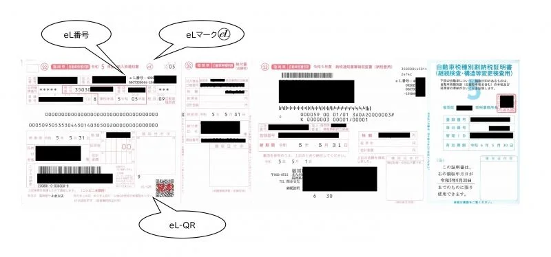 納付書の見本。eL番号・eLマーク・eL-QRの場所